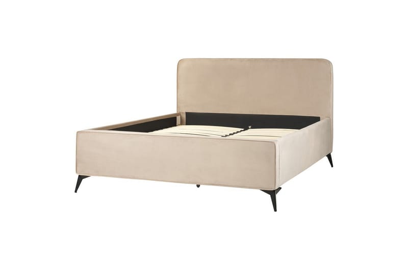 Säng med lamellram Valognes - Taupe, svart, 160x200 cm - Möbler - Säng - Sängram & sängstomme