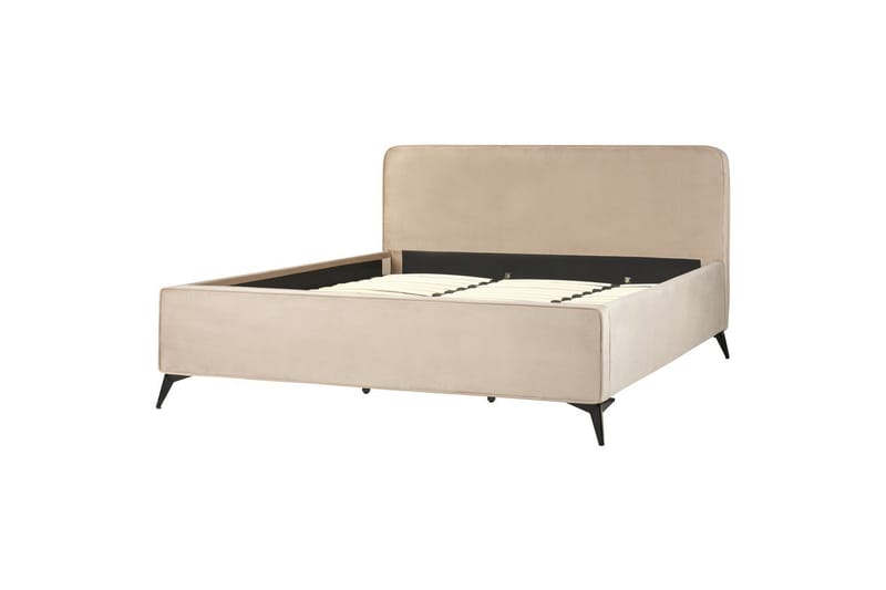 Säng med lamellram Valognes - Taupe, svart, 180x200 cm - Möbler - Säng - Sängram & sängstomme