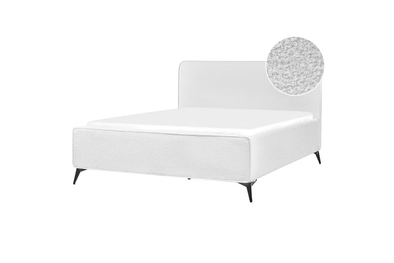 Säng med lamellram Valognes - Vit, Svart, 160x200 cm - Möbler - Säng - Sängram & sängstomme