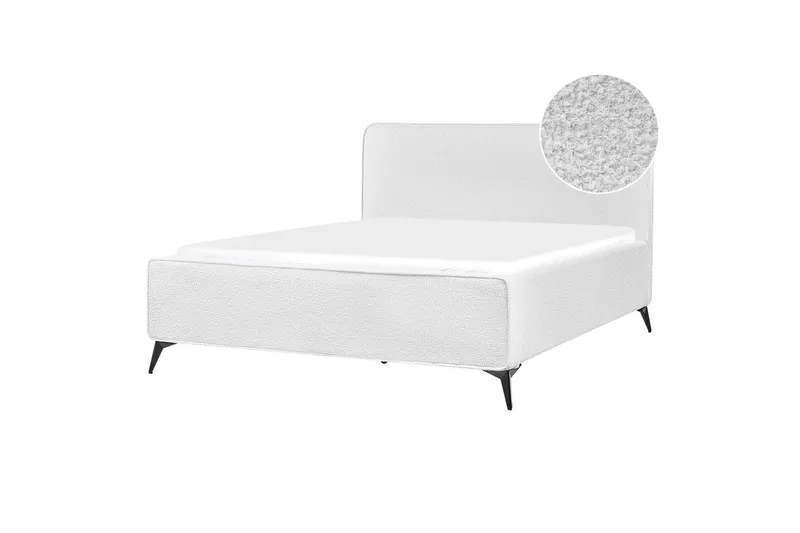 Säng med lamellram Valognes - Vit, Svart, 160x200 cm - Möbler - Säng - Sängram & sängstomme