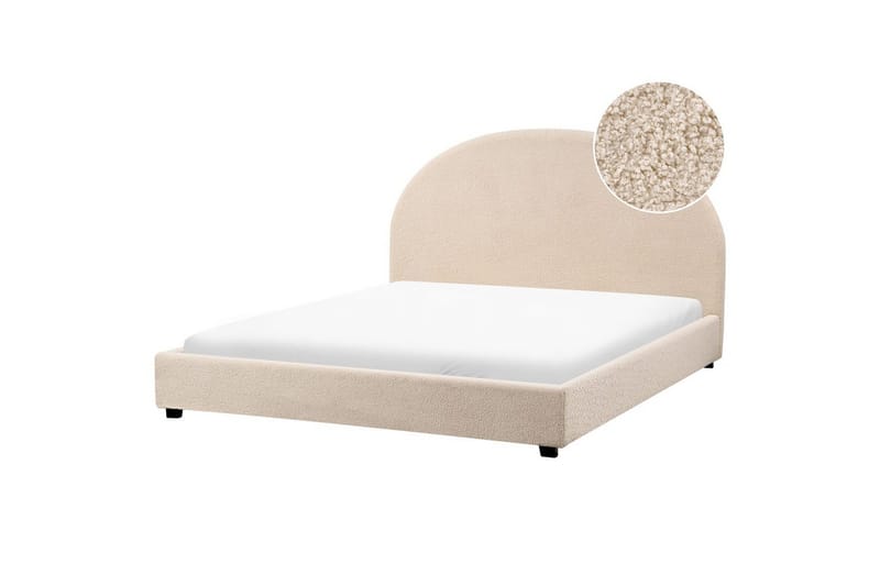 Säng med lamellram Vaucluse - Beige/Bouclé, 160x200 cm - Möbler - Säng - Sängram & sängstomme