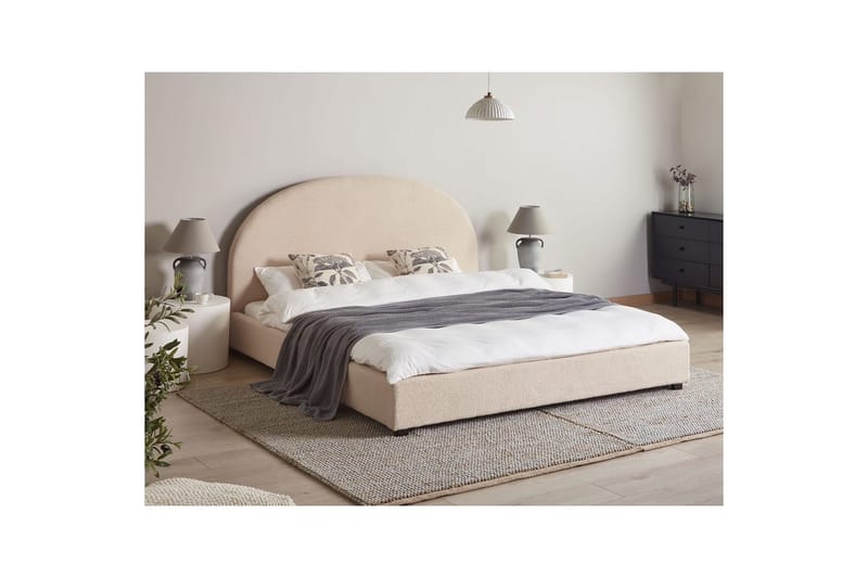 Säng med lamellram Vaucluse - Beige/Bouclé, 180x200 cm - Möbler - Säng - Sängram & sängstomme
