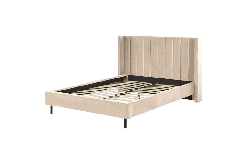 Säng med lamellram Villette, Beige, svart, 140x200 cm