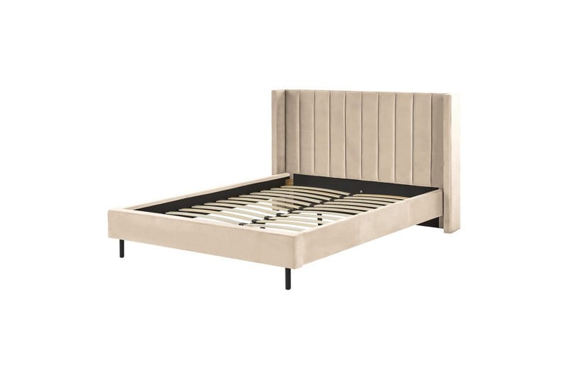 Säng med lamellram Villette, Beige, svart, 160x200 cm