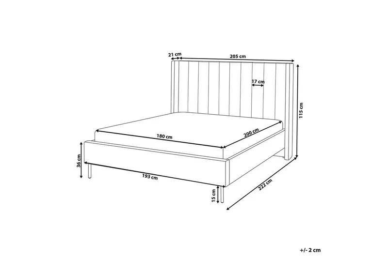 Säng med lamellram Villette - Beige, svart, 180x200 cm - Möbler - Säng - Sängram & sängstomme