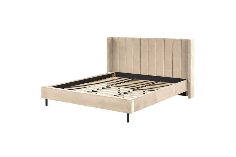 Säng med lamellram Villette, Beige, svart, 180x200 cm