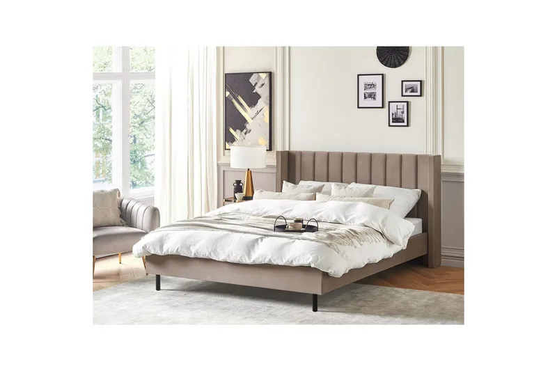 Säng med lamellram Villette - Taupe, guld, 180x200 cm - Möbler - Säng - Sängram & sängstomme