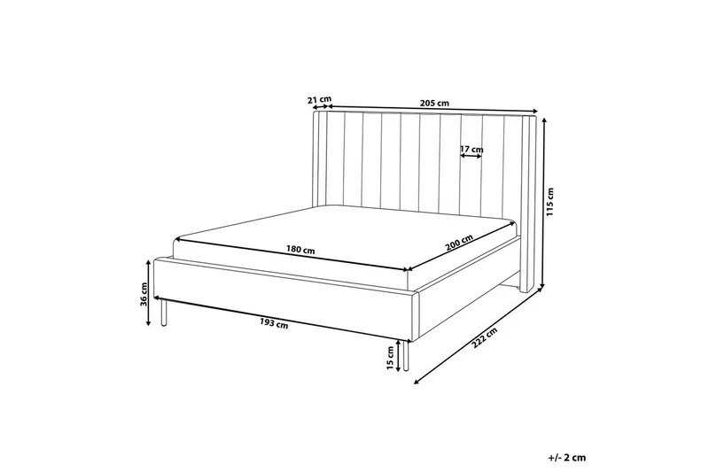 Säng med lamellram Villette - Taupe, guld, 180x200 cm - Möbler - Säng - Sängram & sängstomme