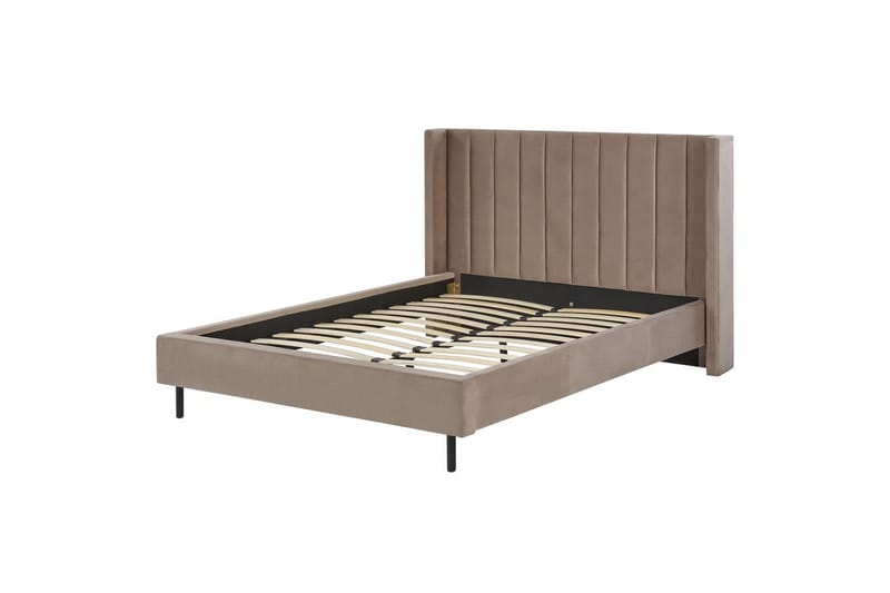 Säng med lamellram Villette, Taupe, svart, 140x200 cm