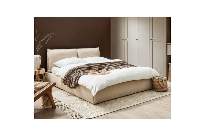 Säng med lamellram Vinay - Ljusbeige, 160x200 cm - Möbler - Säng - Sängram & sängstomme