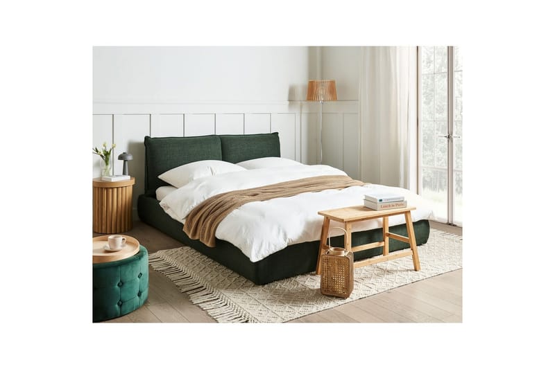Säng med lamellram Vinay - Mörkgrön, 160x200 cm - Möbler - Säng - Sängram & sängstomme