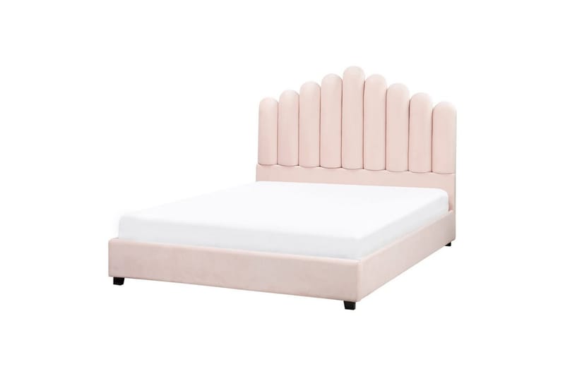 Säng med lamellram Vincennes - Rosa, Svart, 140x200 cm - Möbler - Säng - Sängram & sängstomme