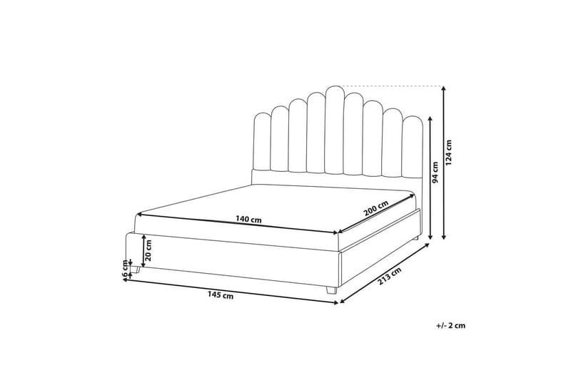 Säng med lamellram Vincennes - Rosa, Svart, 140x200 cm - Möbler - Säng - Sängram & sängstomme