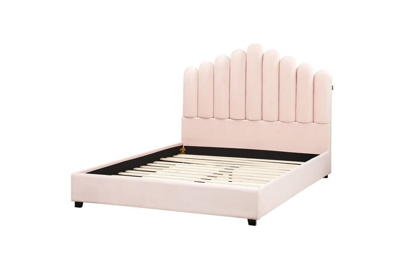 Säng med lamellram Vincennes - Rosa, Svart, 140x200 cm - Möbler - Säng - Sängram & sängstomme