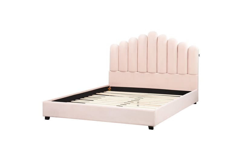 Säng med lamellram Vincennes, Rosa, Svart, 160x200 cm