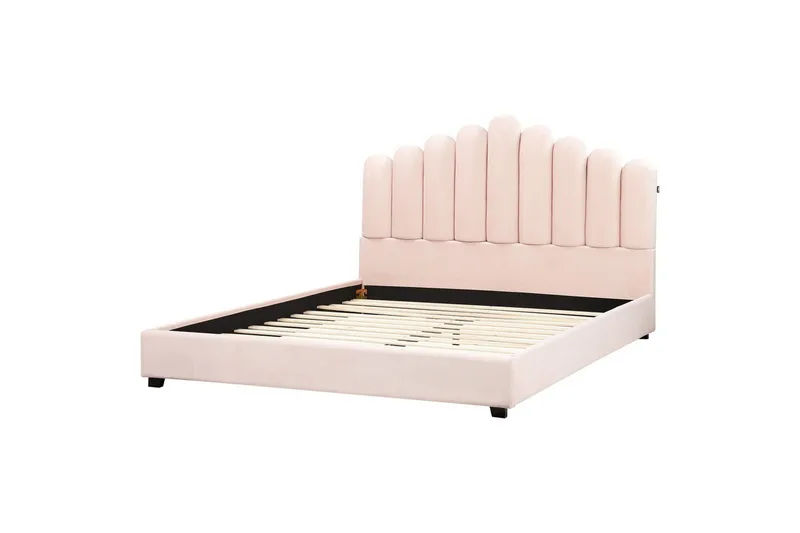 Säng med lamellram Vincennes, Rosa, Svart, 180x200 cm
