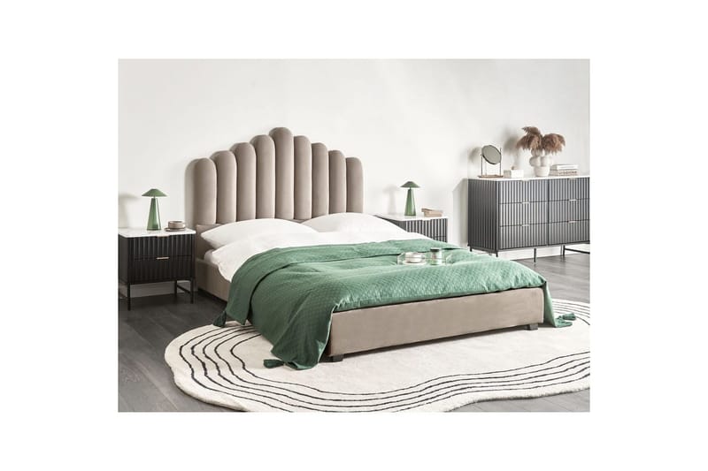 Säng med lamellram Vincennes - Taupe, svart, 140x200 cm - Möbler - Säng - Sängram & sängstomme
