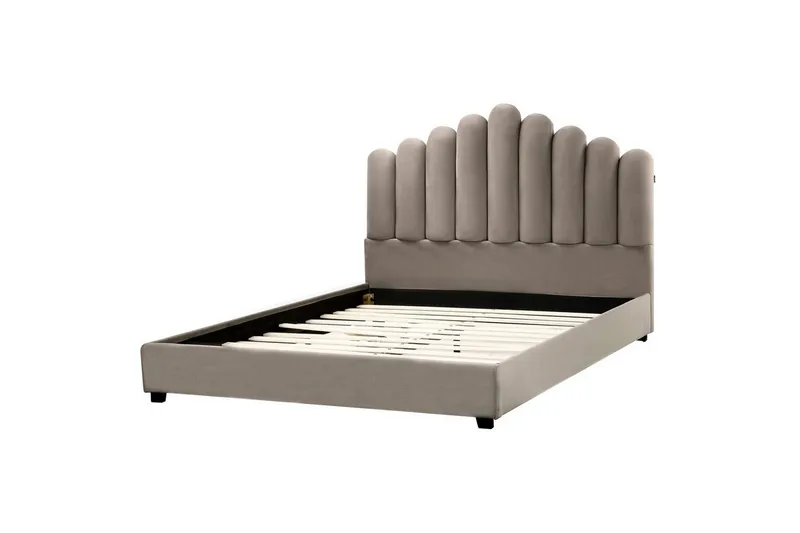 Säng med lamellram Vincennes - Taupe, svart, 160x200 cm - Möbler - Säng - Sängram & sängstomme