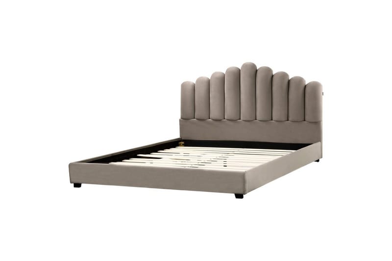 Säng med lamellram Vincennes, Taupe, svart, 180x200 cm