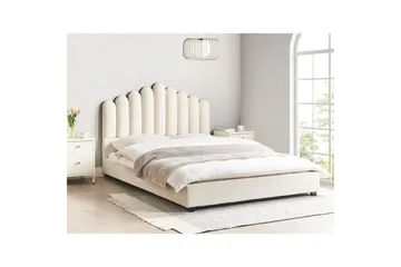 Säng med lamellram Vincennes - Vit, Svart, 140x200 cm - Möbler - Säng - Sängram & sängstomme