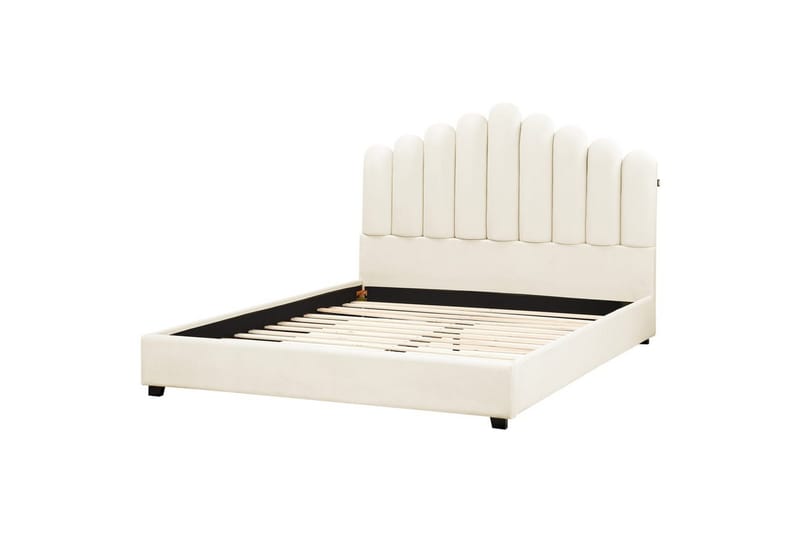 Säng med lamellram Vincennes, Vit, Svart, 160x200 cm