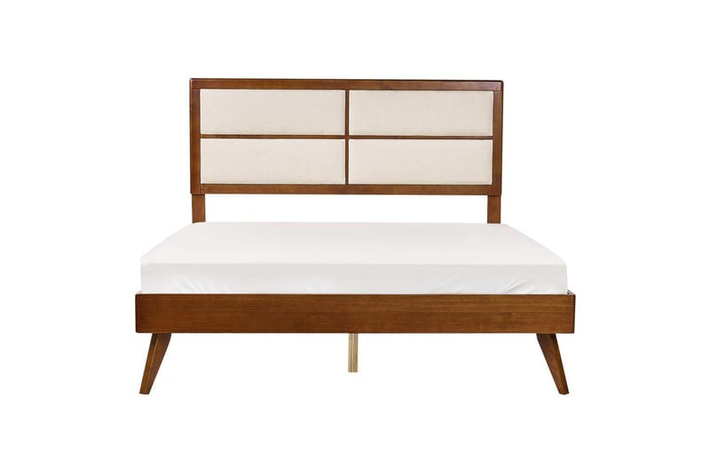 Säng med lamellram Poissy - Mörk trä, beige, 160x200 cm - Möbler - Säng - Sängram & sängstomme