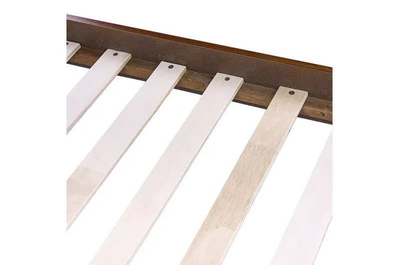 Säng med lamellram Poissy - Mörk trä, beige, 160x200 cm - Möbler - Säng - Sängram & sängstomme