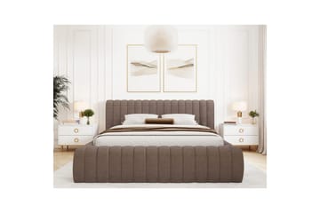 Säng med stoppning Eltap Carilla med metallram/gaslyft/förvaring - Tonall 22, Brun, 160x200 cm - Möbler - Säng - Sängar med förvaring