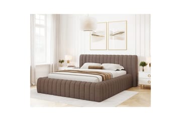 Säng med stoppning Eltap Carilla med metallram/gaslyft/förvaring - Tonall 22, Brun, 160x200 cm - Möbler - Säng - Sängar med förvaring