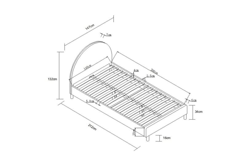 Säng Moon Vit, 140 x 200 cm - Vit, 140 x 200 cm - Möbler - Säng - Sängram & sängstomme