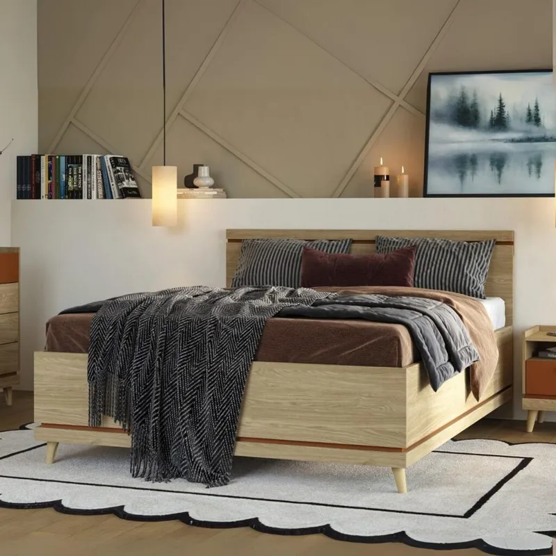 Säng Skandinavisk - 160 cm, Oljerad Ek - Möbler - Säng - Sängram & sängstomme