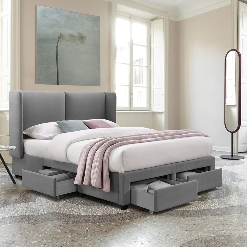 Säng Sugi 160x200 cm - grå - Möbler - Säng - Sängram & sängstomme