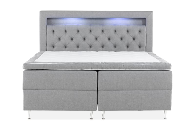 Alessia Förvaringssäng med LED-belysning 160x200 - Grå - Möbler - Säng - Sängar med förvaring