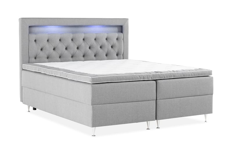 Alessia Förvaringssäng med LED-belysning 160x200 - Grå - Möbler - Säng - Sängar med förvaring