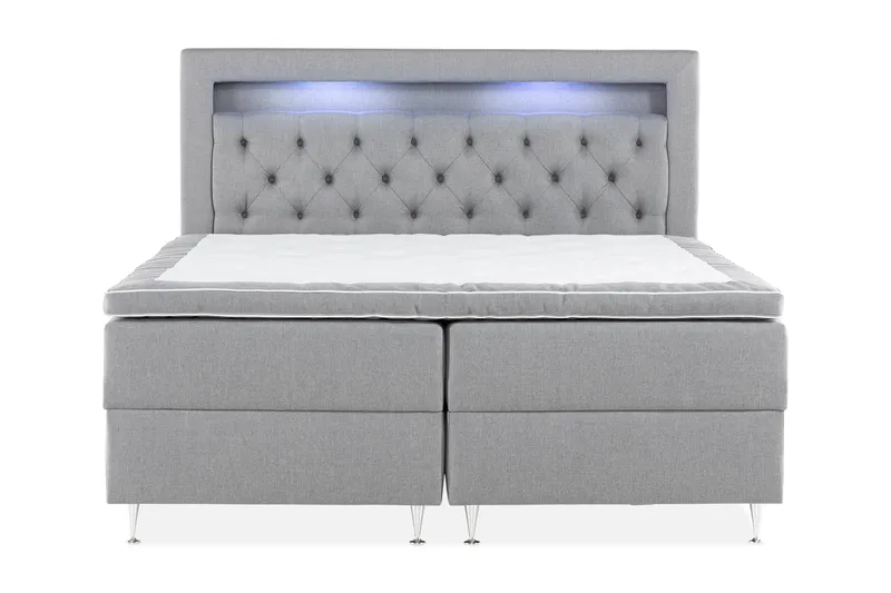 Alessia Förvaringssäng med LED-belysning 160x200 - Grå - Möbler - Säng - Sängar med förvaring
