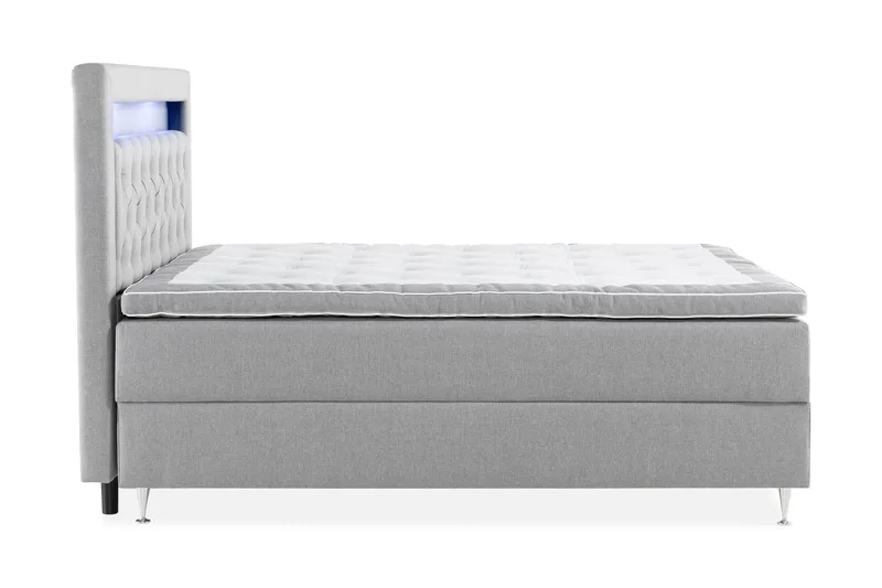 Alessia Förvaringssäng med LED-belysning 160x200 - Grå - Möbler - Säng - Sängar med förvaring