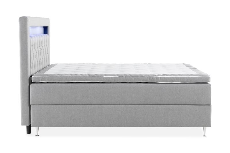 Alessia Förvaringssäng med LED-belysning 160x200 - Grå - Möbler - Säng - Sängar med förvaring
