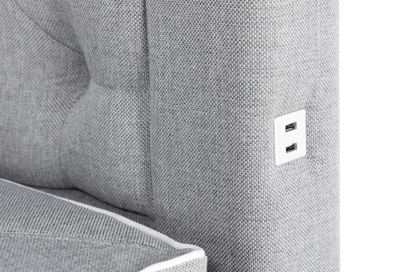 Alessia Förvaringssäng med LED-belysning 160x200 - Grå - Möbler - Säng - Sängar med förvaring