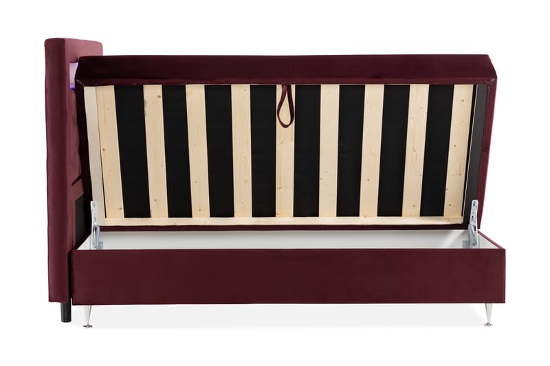 Alessia Förvaringssäng med LED-belysning 160x200 - Röd - Möbler - Säng - Sängar med förvaring