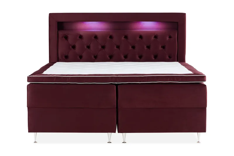 Alessia Förvaringssäng med LED-belysning 160x200 - Röd - Möbler - Säng - Sängar med förvaring