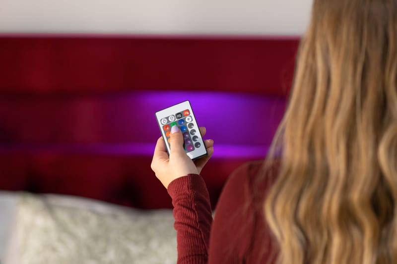 Alessia Förvaringssäng med LED-belysning 160x200 - Röd - Möbler - Säng - Sängar med förvaring