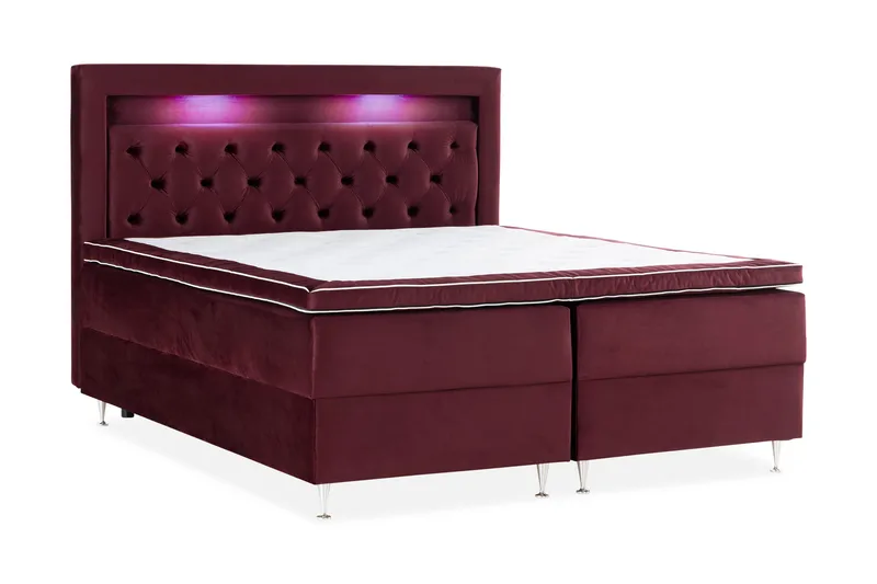 Alessia Förvaringssäng med LED-belysning 160x200 - Röd - Möbler - Säng - Sängar med förvaring