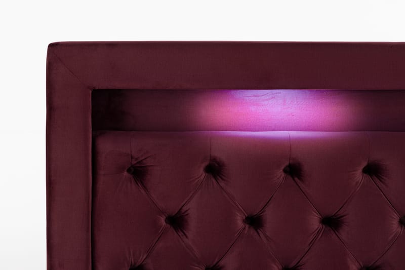 Alessia Förvaringssäng med LED-belysning 160x200 - Röd - Möbler - Säng - Sängar med förvaring