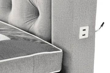 Alessia Komplett Sängpaket med Förvaring LED-belysning 160x200 cm - Ljusgrå - Möbler - Säng - Sängar med förvaring