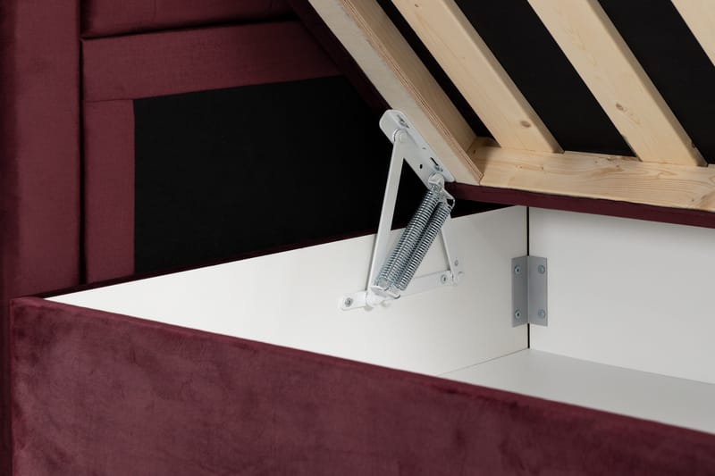 Alessia Komplett Sängpaket med Förvaring LED-belysning 180x200 cm - Röd - Möbler - Säng - Sängar med förvaring