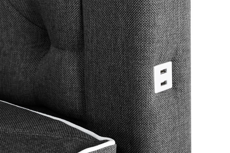 Alessia Komplett Sängpaket med Förvaring LED-belysning 180x200 cm - Svart - Möbler - Säng - Sängar med förvaring