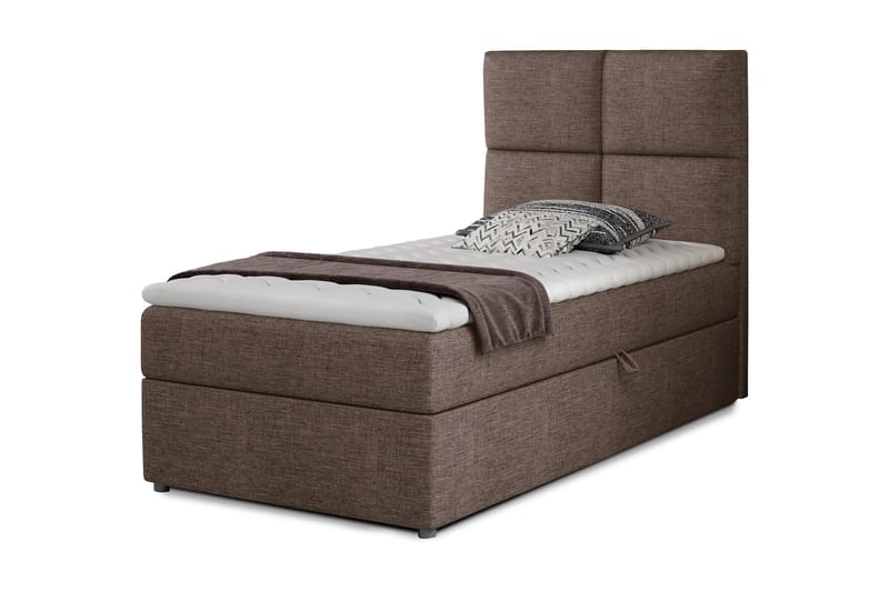Arcore Förvaringssäng 90x200cm Rutad - Brun - Möbler - Säng - Sängar med förvaring