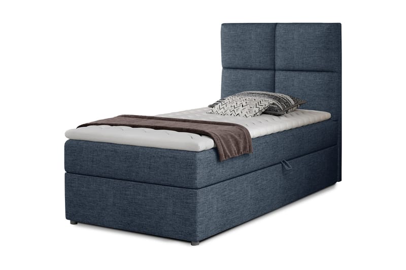 Arcore Förvaringssäng 90x200cm Rutad - Ljusblå - Möbler - Säng - Sängar med förvaring