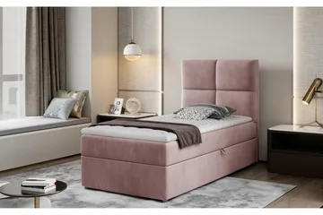 Arcore Förvaringssäng 90x200cm Rutad - Rosa - Möbler - Säng - Sängar med förvaring