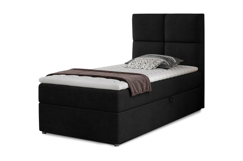 Arcore Förvaringssäng 90x200cm Rutad - Svart - Möbler - Säng - Sängar med förvaring